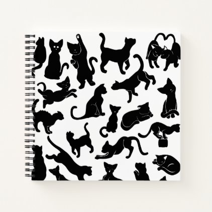 Black Cat Pattern Notebook