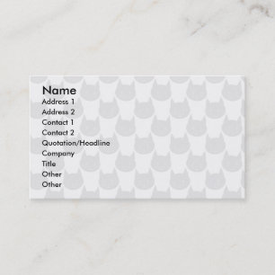 Black Cat Pattern on Light Gray. Business Card