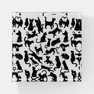 Black Cat Pattern Paperweight
