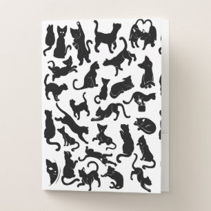 Black Cat Pattern Pocket Folder