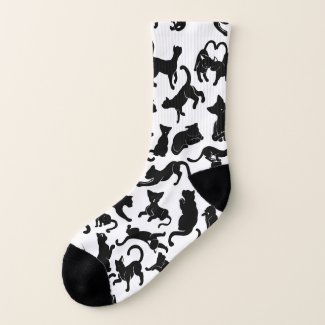 Black Cat Pattern Socks