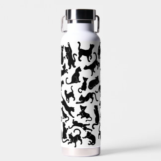 Black Cat Pattern Water Bottle