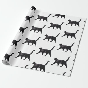 Black cat pattern wrapping paper