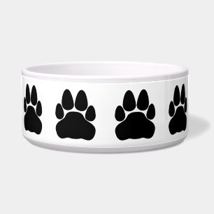 Black Cat Paw Print Shape Bowl