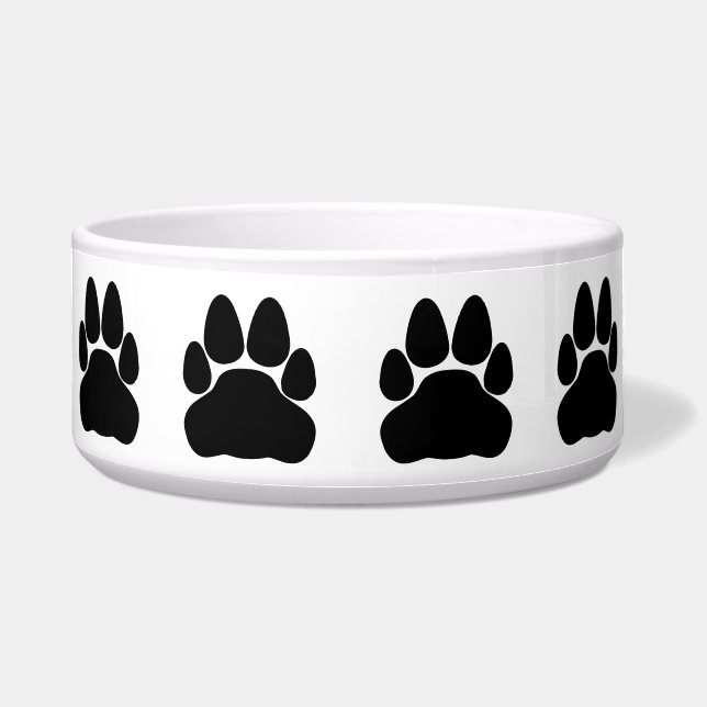 Black Cat Paw Print Shape Bowl (Front)