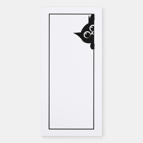 Black Cat Peeking at You Kitty Unlined Magnetic Notepad