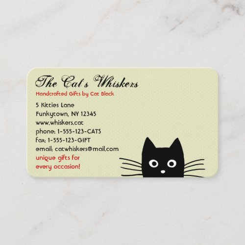 Black Cat Peeking Business Card