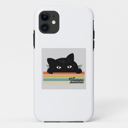 Black Cat Peeking  iPhone 11 Case