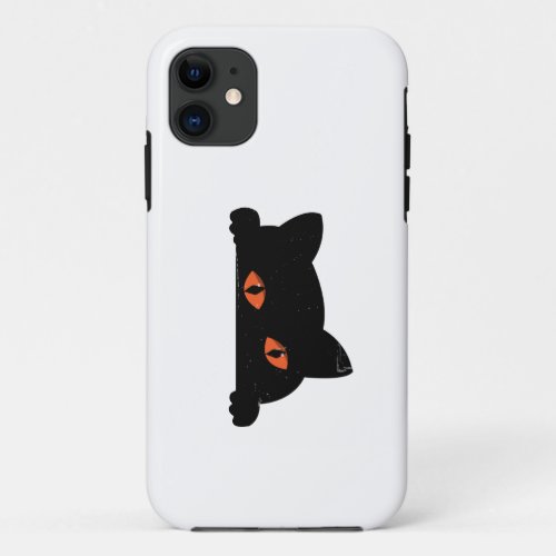 Black Cat Peeking  iPhone 11 Case