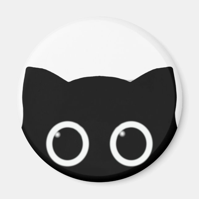 Black Cat Peeking Magnet (Front)