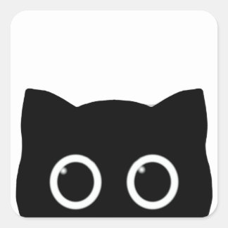 Black Cat Peeking Sticker
