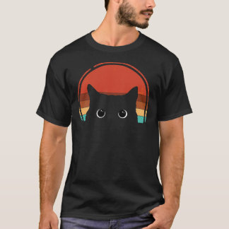 Black Cat Peeking Sunset Vintage Essential T-Shirt