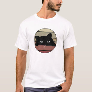 Black Cat Peeking T-Shirt