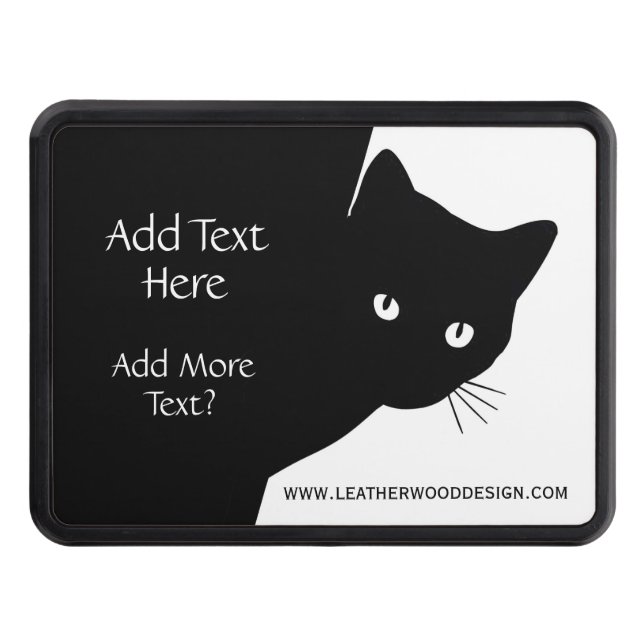 Black Cat Personal Text Hitch Cover (Front)