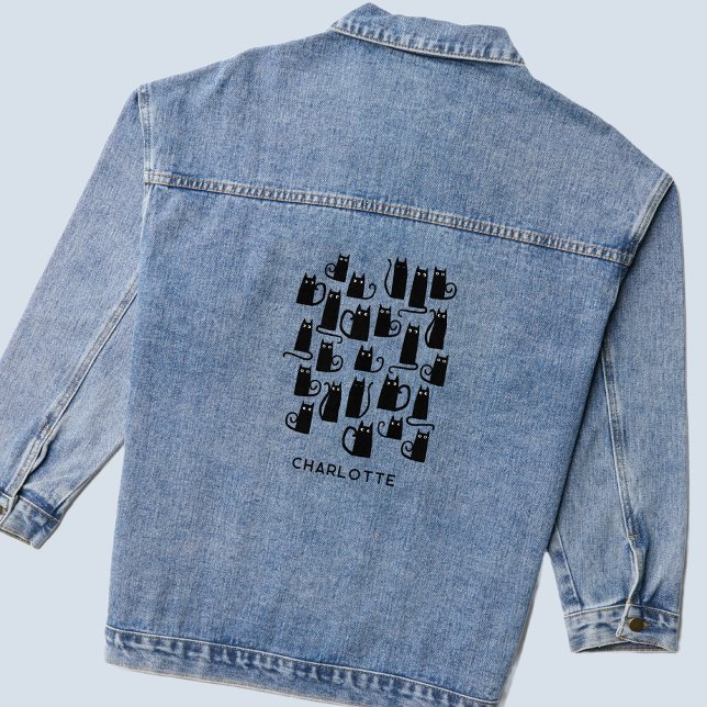Black Cat Personalized Denim Jacket (Creator Uploaded)