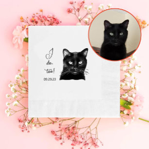Black Cat Personalized I Do Too Napkins