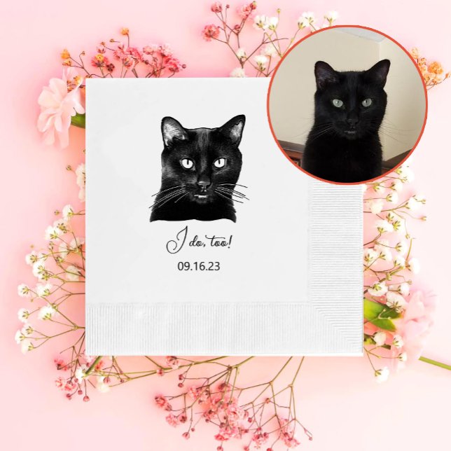 Black Cat Personalized I Do Too  Napkins (Creator Uploaded)