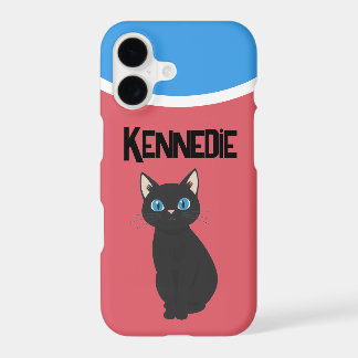 Black Cat Personalized Pink Blue White iPhone 17 Case
