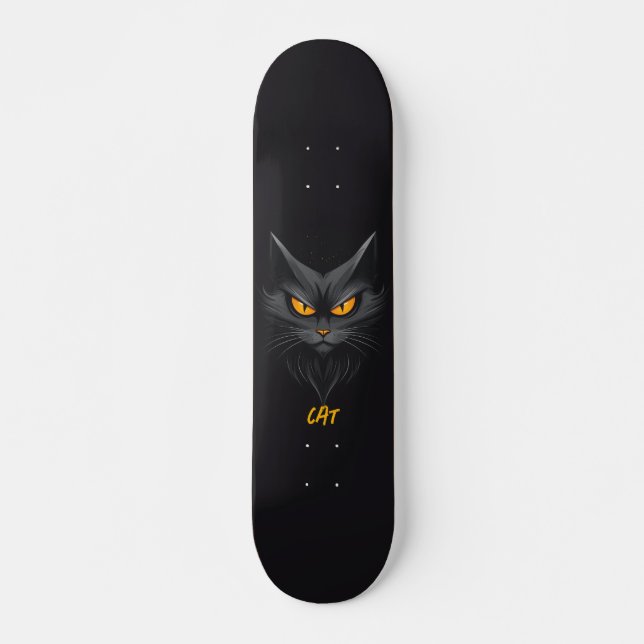 Black Cat Personalized Skateboard (Front)