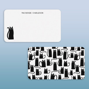 Black Cat Personalized Stationery Note Card