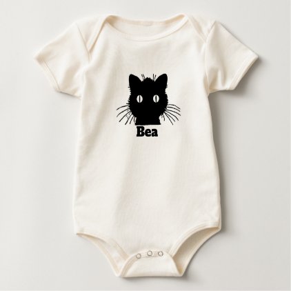 Black Cat Personnalised Baby Bodysuit