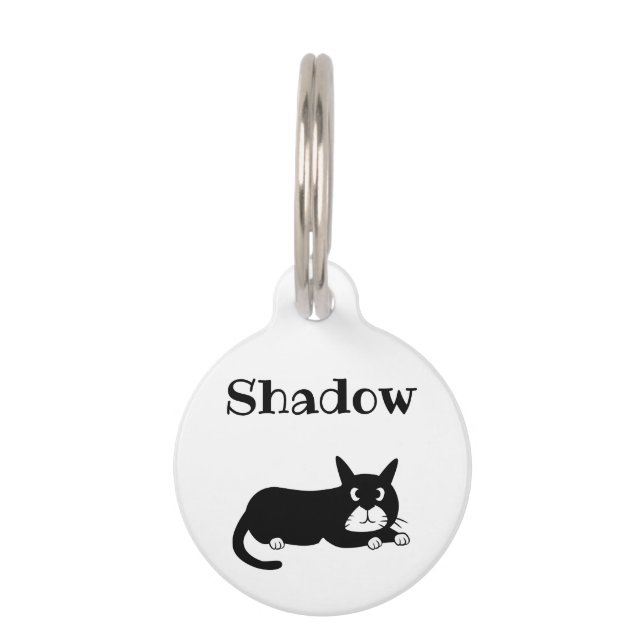 Black Cat Pet ID Tag (Front)