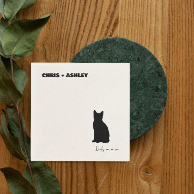 black cat Pet kitten Cocktail Napkin for wedding (Creator Uploaded)