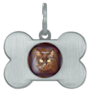 black cat pet name tag