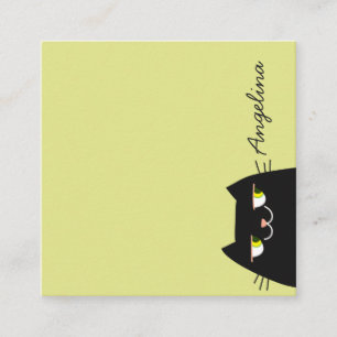 Black Cat Pet Sitter Square Business Card