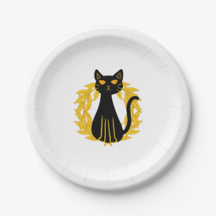 Black Cat Pets Horror Halloween Kids Paper Plates