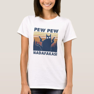 Black Cat Pew Pew Madafakas Vintage Shirt