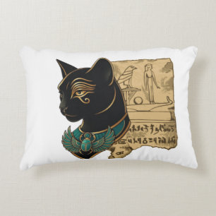 Black Cat Pharaoh Design Accent Pillow