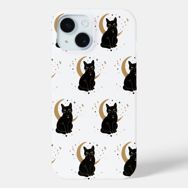 Black cat phone case (Back)