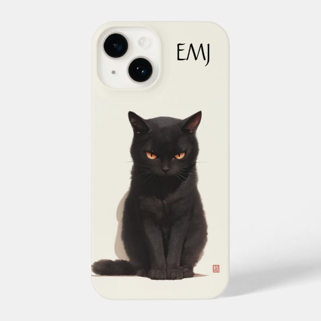 Black Cat Phone Case | Customizable (Back)