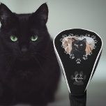 Black Cat Photo Paw Print Heart Golf Head Cover at Zazzle