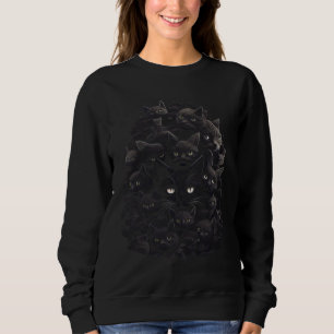 Black Cat Pile  Graphic Tees Men Women Boys Girls