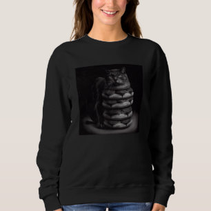 Black Cat Pile Hamburger Sweatshirt