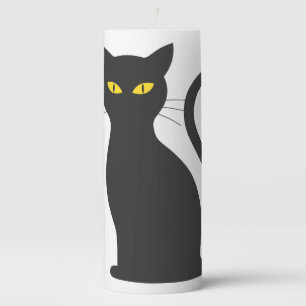 Black Cat Pillar Candle
