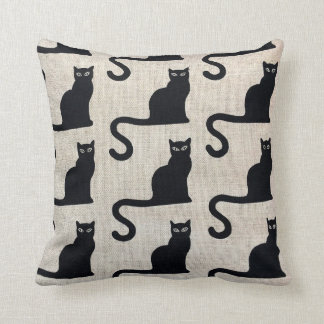 Black cat pillow