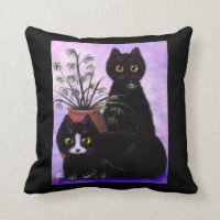 Black Cat Pillow Tuxedo Creationarts