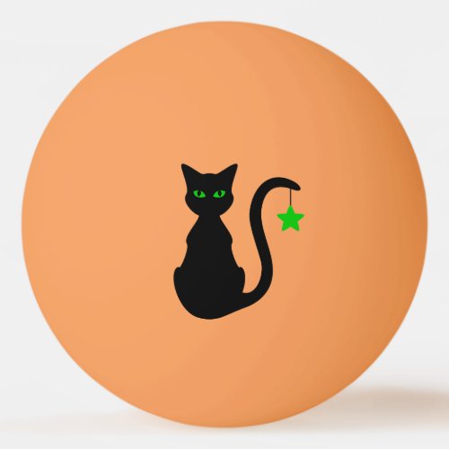 Black Cat Ping Pong Ball