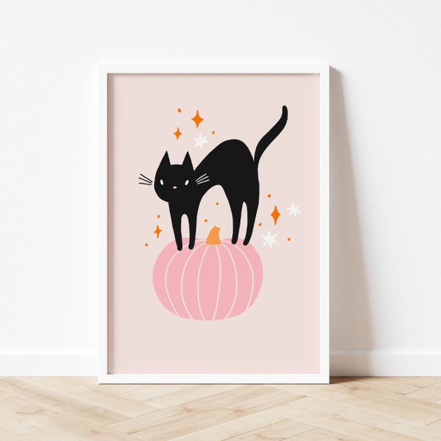 Black Cat Pink Halloween Poster (Creator Uploaded)