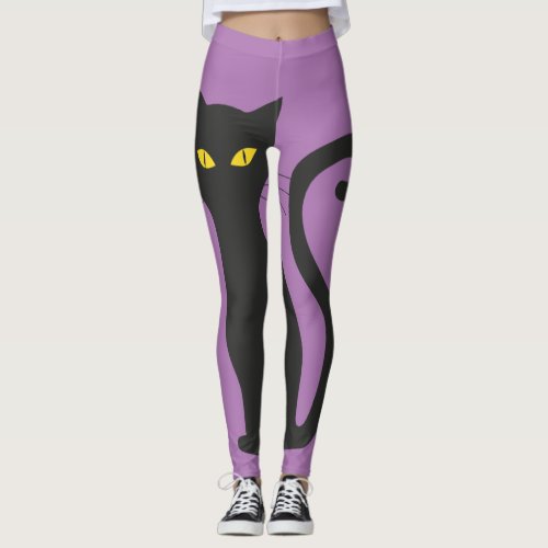 BLACK CAT &amp; PINK YOGA PANTS leggings