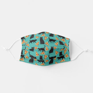 Black cat pizza adult cloth face mask
