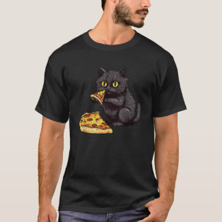 Black Cat Pizza Kitty Cat Lovers Pizza Slice Water T-Shirt