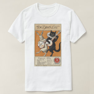Black cat playing Banjo, Unknown artist T-Shirt