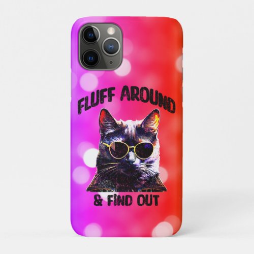 Black Cat Pop Art  Fluff Around  Find Out iPhone 11 Pro Case