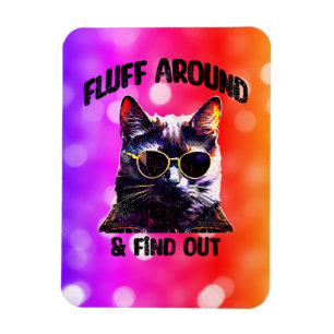 Black Cat Pop Art: Fluff Around & Find Out Magnet