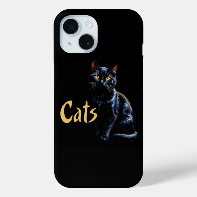  Black Cat Portrait Case-Mate iPhone Case (Back)