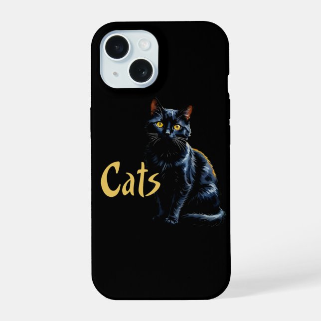  Black Cat Portrait Iphone Case (Back)
